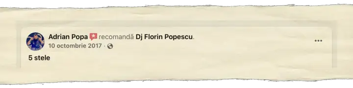 Adrian Popa, 10 octombrie 2017: 5 stele.